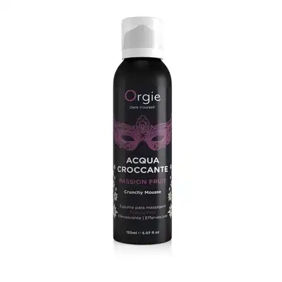 Orgie - Acqua Croccante Passion Fruit Crunchy Mousse 150 ml. Nawilżający mus do masażu ciała o zmysłowym zapachu marakui, dostarcza uczucie chrupiącego musowania