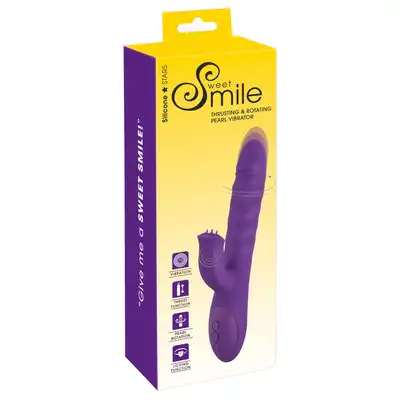 Sweet Smile - Thrusting and Rotating Pearl Vibrator. Wibrator pulsujący z rotacją i stymulacją łechtaczki z języczkiem