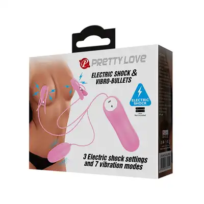 Pretty Love - Electric Shock &amp; Vibro Bullets. Klamerki na sutki i wibrujące jajeczko, funkcje wibracji i elektrostymulacji