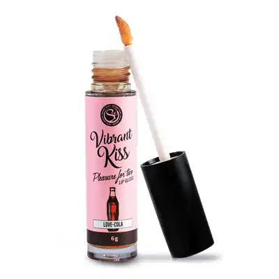 Secret Play - Lip Gloss Vibrant Kiss Cola. Stymulujący błyszczyk o orzeźwiającym smaku coli, fale wibracyjne wywołujące mrowienie, pobudza zmysły i zwiększ przyjemność