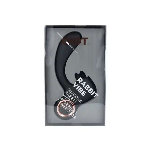 Qiot - Rabbit Vibe Ring. Podwójny wibrator do punktu G z ruchomym stymulatorem łechtaczki, dwa intensywne i niezależne silniki, uchwyt w kształcie pierścienia