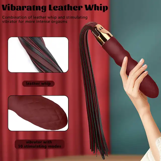 Bseries - Vibrating Flogger. Pejcz BDSM z wibrującą rączką do stymulacji analnej, wibrator o wyjątkowym zastosowaniu