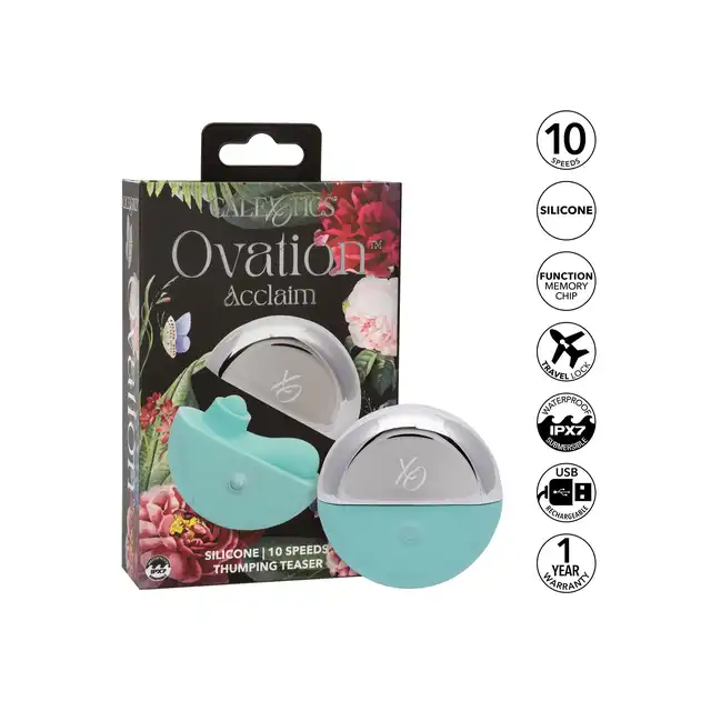 CalExotics - Ovation Acclaim. Precyzyjny wibrator do łechtaczki w eleganckim magnetycznym etui, ergonomiczne krzywizny i potężne wibracje