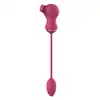 Dreamtoys - Flexible Dual Stimulator. Niesamowity różowy pulsujący stymulator łechtaczki z wibrującym jajeczkiem, podwójna przyjemność
