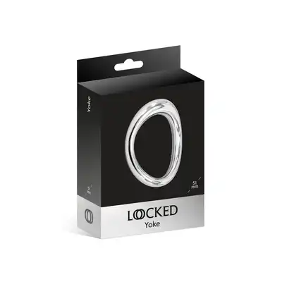 Locked - Yoke 51mm. Stalowy pierścień na penisa wzmacniający erekcję, wyjątkowy kształt optymalizujący wydajność