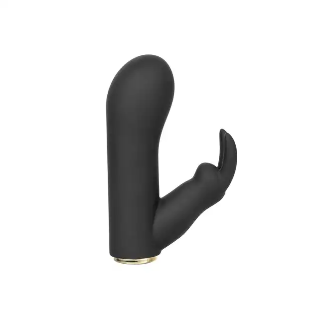 CalExotics - Raven Bunny. Mini wibrator podwójny z króliczkiem do łechtaczki, zanurz się w rozkoszach podwójnej stymulacji 