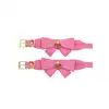 Taboom - Malibu Wrist Cuffs Pink. Różowe mankiety z uroczą kokardką i pozłacanymi detalami, łączące w sobie styl i przyjemność, zapewniające regulowane dopasowanie