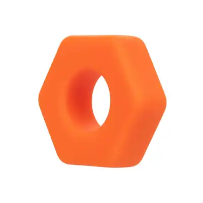 Calexotics - Alpha Prolong Sexagon Ring - pomarańczowy ring na penisa, który poprawi Twoja erekcję!