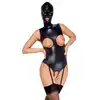 Bad Kitty - Body &amp; Mask L. Ultra eksponujące body w stylu BDSM, otwarte krocze i miseczki w połączeniu z maską na twarz jako ekstrawaganckie połączenie