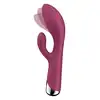 Satisfyer - Spinning Rabbit 1 Red. Wibrator z króliczkiem, który pieści łechtaczkę wibracjami, a punktowi G dogadza wibracjami i rotacją. Przygotuj się na nowe, orgazmiczne połączenie