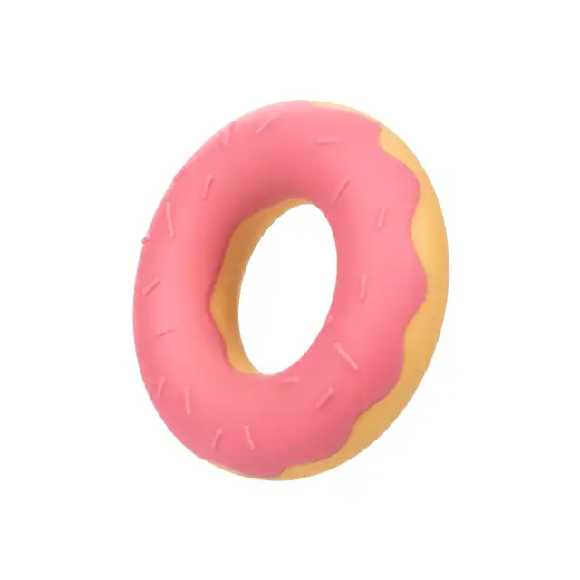 CalExotics - Dickin Donuts Silicone Ring. Pierścień na penisa o kształcie i wzorze donuta, słodkie gadżet wspomagający erekcję 