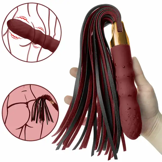 Bseries - Vibrating Flogger. Pejcz BDSM z wibrującą rączką do stymulacji analnej, wibrator o wyjątkowym zastosowaniu