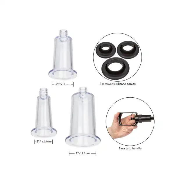 CalExotics - Boundless Body Pump Kit. Pompka ręczna do sutków i łechtaczki, zestaw z wymiennymi końcówkami, przekrocz granice przyjemności