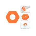 Calexotics - Alpha Prolong Sexagon Ring - pomarańczowy ring na penisa, który poprawi Twoja erekcję!
