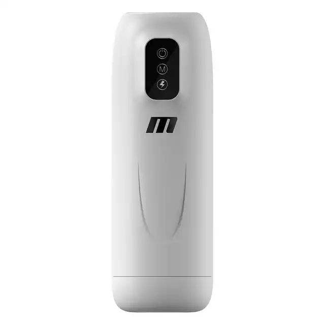 M for Men - Robo-Bator White. Męski masturbator z funkcją wibracji i posuwu, wyposażony w rozkoszny tryb Turbo Climax Boost