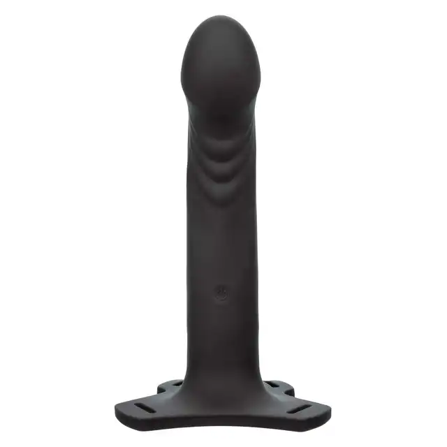 CalExotics - Boundless Rechargeable Harness. Wibrujący strapon z regulowaną uprzężą na biodra i uda, wielofunkcyjna przygoda pełna intensywnych wrażeń