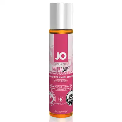 System Jo - Organic Naturalove Lubricant Strawberry 30 ml. Certyfikowany, organiczny i wegański lubrykant o aromacie truskawki. Długotrwały poślizg. 