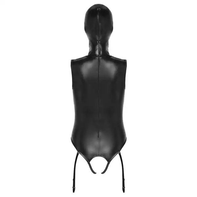 Bad Kitty - Body &amp; Mask L. Ultra eksponujące body w stylu BDSM, otwarte krocze i miseczki w połączeniu z maską na twarz jako ekstrawaganckie połączenie