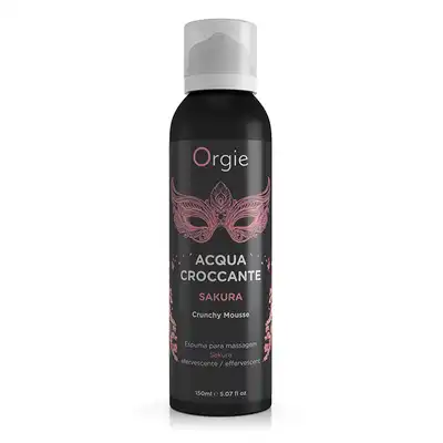 Orgie - Acqua Croccante Sakura Crunchy Mousse 150 ml. Nawilżający mus do masażu ciała o zapachu kwiatu sakura, dostarcza uczucie chrupiącego musowania