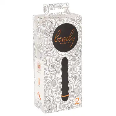 Bendy - Wavy Vibrator Black. Elastyczny wibrator rowkowy z miękką fakturą, 20 trybami wibracji, oferujący intensywną stymulację