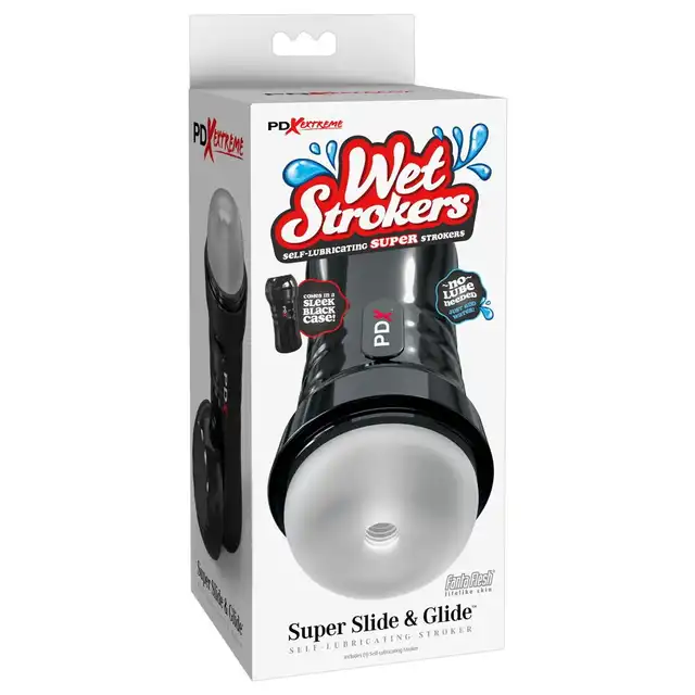 PDX Extreme - Wet Strokers Super Slide &amp; Glide. Masturbator o neutralnym i przezroczystym designie, to prosta ale prawdziwa i intensywna przyjemność