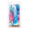 CalExotics - Twisted Ribbed Probe Blue. Silikonowe dildo w niebieskim kolorze z przyssawką w podstawie, zapewniające eksplorację pełną stymulacji