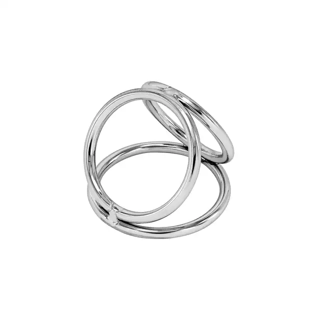 Locked - Triple Ring 50/37/45 mm. Trzy ringi erekcyjne ze stali nierdzewnej, podtrzymują penisa wzmacniając i wydłużając erekcję
