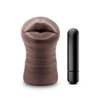 Blush - Enlust Krystal Vibrating. Soczyste usta kochanki AI, realistyczny i gładki masturbator z mini wibratorem w zestawie