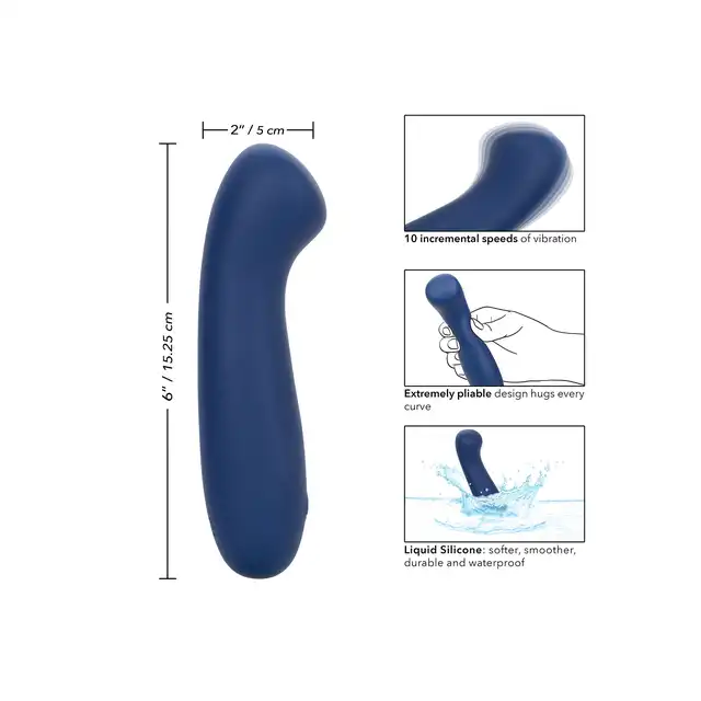 CalExotics - Cashmere Satin G. Mocny wibrator punktu G z płaską główką do głębszej i dokładniejszej stymulacji, zachwycająca przyjemność