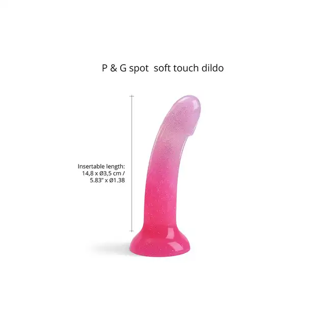 Love to Love - Dildoll Sunrise - dwukolorowe dildo z silikonu z dodatkiem brokatu!