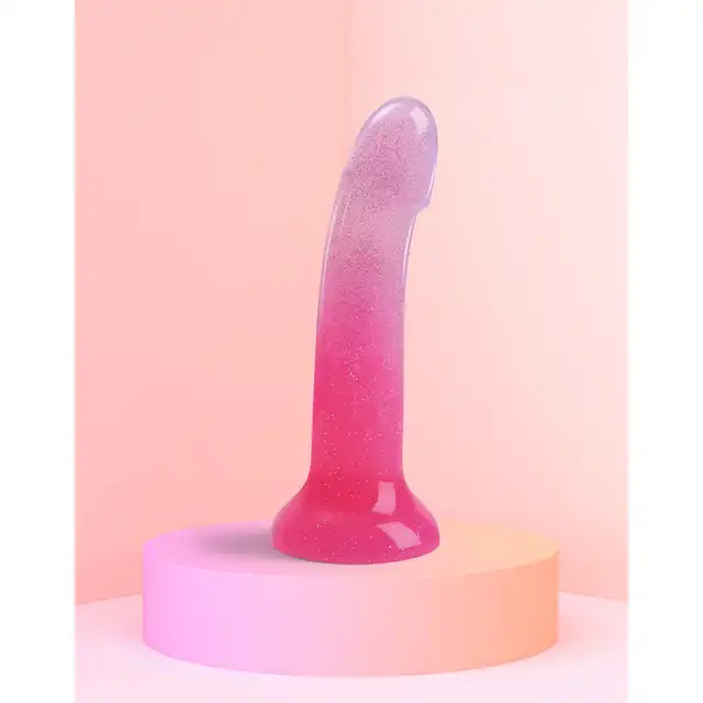 Love to Love - Dildoll Sunrise - dwukolorowe dildo z silikonu z dodatkiem brokatu!