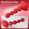 Boys Series - Flower Rose Rotating Anal Beads. Wibrujące koraliki analne na pilota z innowacyjną funkcją obrotową, elegancki design róży