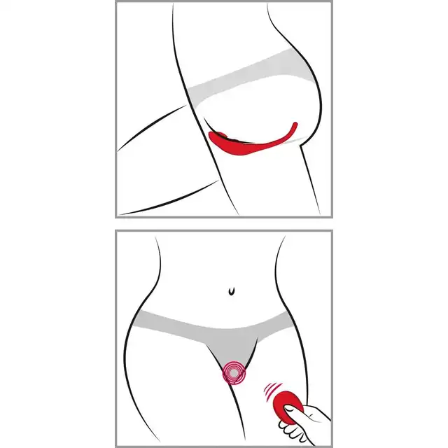 Sweet Smile - RC Slim Panty Vibrator Red. Wibrator bieliźniany, pieści srom, łechtaczkę i odbyt, zapewniając dyskretną przyjemność dzięki 7 trybom wibracji