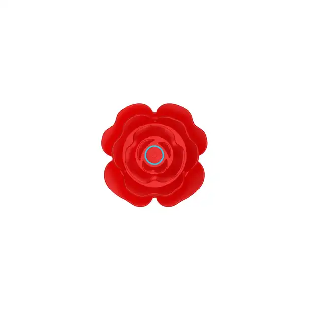 Boys Series - Rose Thrusting Anal Plug. Wibrujący korek analny z funkcją ruchu posuwistego, elegancki design róży