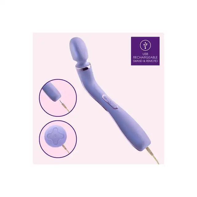 Wellness - Eternal Wand Purple. Silikonowa, lawendowa magiczna różdżka na pilota bezprzewodowego. Niesamowite doznania z 10 trybami wibracji