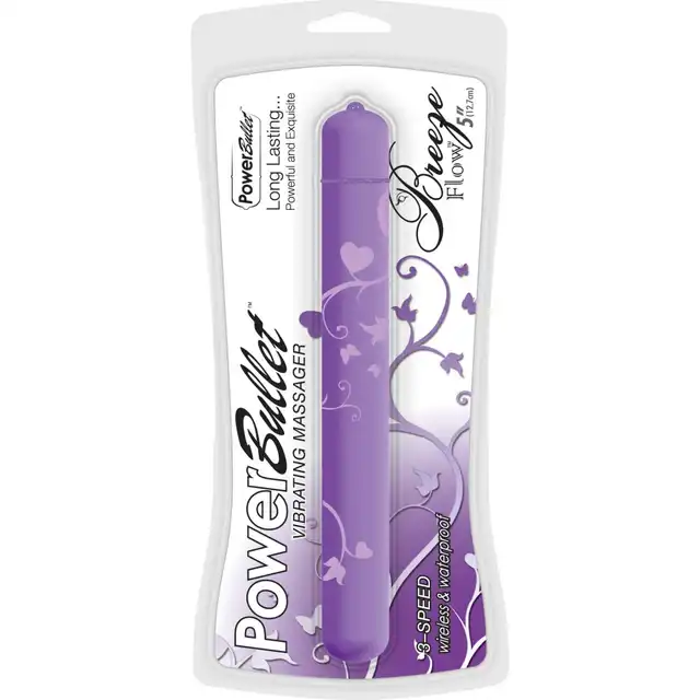 PowerBullet - Breeze Flow Lavender. Wygodny mały, fioletowy wibrator typu bullet wibrujący. Intensywne doznania z kobiecym akcentem