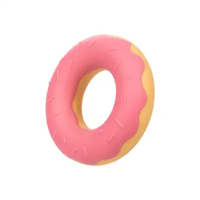 CalExotics - Dickin Donuts Silicone Ring. Pierścień na penisa o kształcie i wzorze donuta, słodkie gadżet wspomagający erekcję 