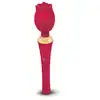 Rosegasm - Bouquet Rose Wand. Czerwona magiczna różdżka w kształcie róży z języczkiem do stymulacji łechtaczki. Zmysłowe i pełne elegancji doznania
