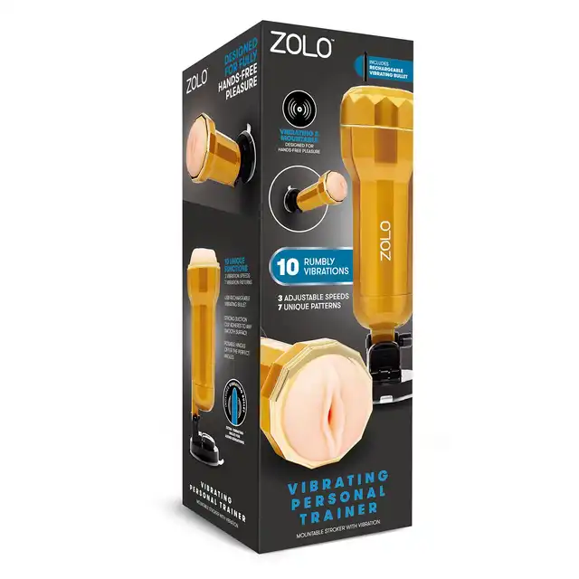 Zolo - Vibrating Mountaable Stroker - dyskretny masturbator w formie realistycznej waginy. Przyssawka 