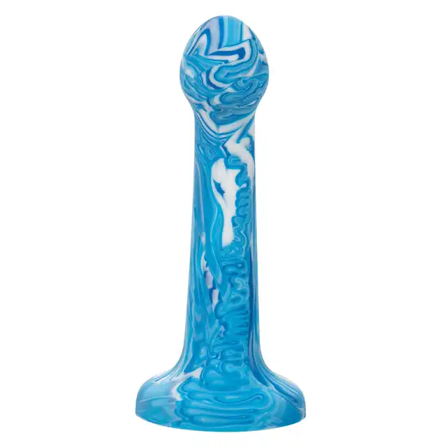 CalExotics - Twisted Bulb Tip Probe Blue. Silikonowe dildo z bulwiastą końcówką dla rozkoszy na wysokim poziomie, odkryj intensywną przyjemność