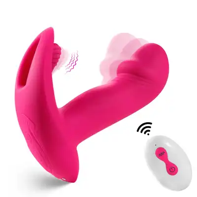 Boys Series - Flicking Wearable Vibrator. Podwójny wibrator z ruchomą główką i ruchomym języczkiem do łechtaczki, różnorodne tryby wibracji i wariacji