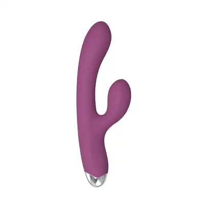 B-Series - Dual Rabbit Vibrator Purple. Fioletowy wibrator z króliczkiem. Intensywne wibracje w eleganckiej formie