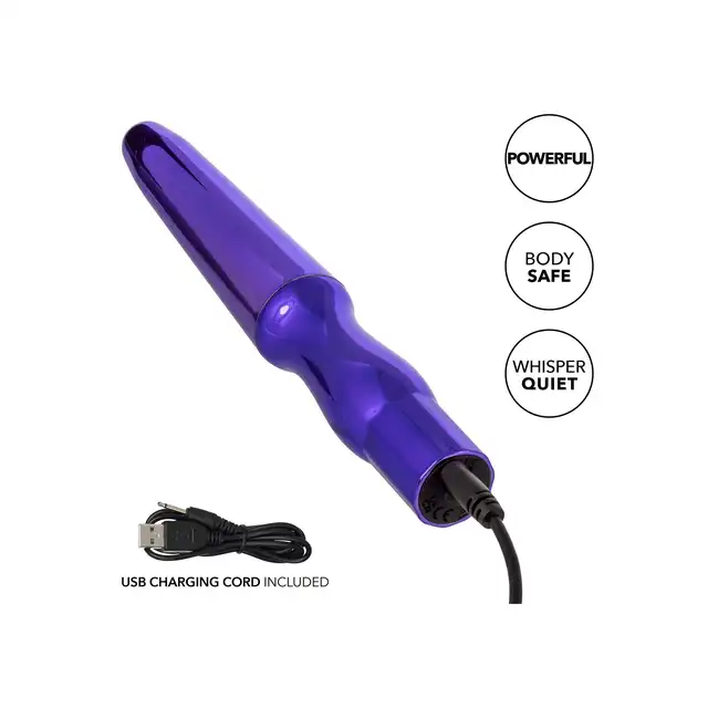 CalExotics - Rechargeable Anal Probe Purple. Smukły wibrator analny o wysokiej intensywności wibracji, satysfakcjonujące doznania