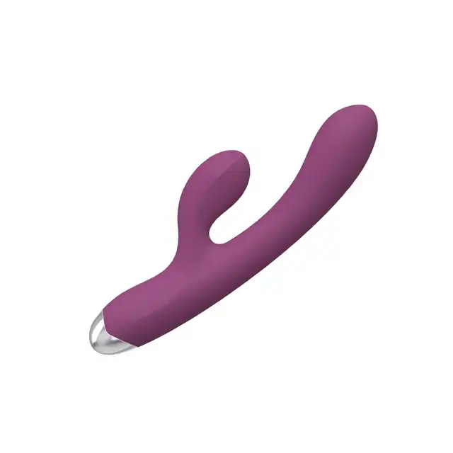 B-Series - Dual Rabbit Vibrator Purple. Fioletowy wibrator z króliczkiem. Intensywne wibracje w eleganckiej formie