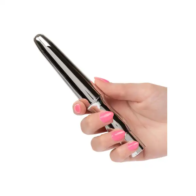 CalExotics - Rechargeable Anal Probe Silver. Smukły wibrator analny o wysokiej intensywności wibracji, satysfakcjonujące doznania