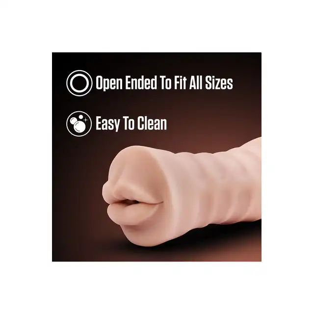 Blush - Enlust Nicole Vibrating. Realistyczny masturbator z mini wibratorem w zestawie, inspirowany soczystymi ustami kochanki AI