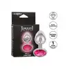 CalExotics - Jewel Small Rose Plug. Niewielki korek analny z różowym kryształkiem, srebrny i gładki plug o opływowym kształcie