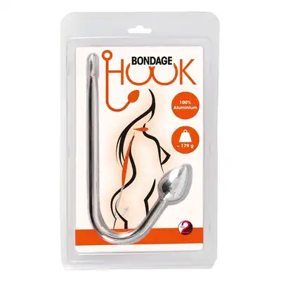 You2Toys - Bondage Hook. Metalowy korek analny z haczykiem do wiązania, umożliwia głębszą penetrację, idealny dla fanów niewoli i miłośników seksu analnego