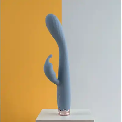 Boys Series - Dual Vibrator Light Blue. Smukły wibrator do stymulacji punktu G i łechtaczki, podwójna stymulacja 