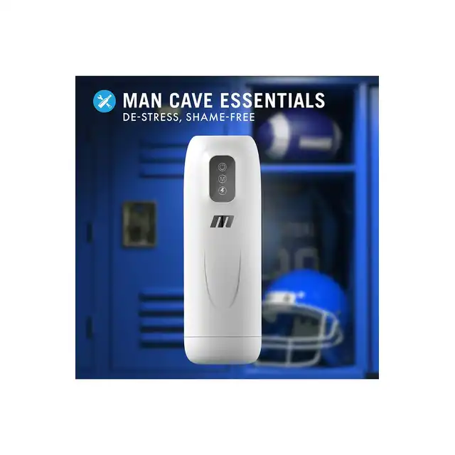 M for Men - Robo-Bator White. Męski masturbator z funkcją wibracji i posuwu, wyposażony w rozkoszny tryb Turbo Climax Boost